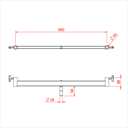 Barre en T JUNIOR sur spigot 28mm avec 2 récepteurs pour spigot 28mm