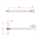 Bras déporté BABY avec récepteur 17mm et 2 spigots 16mm