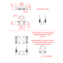 Equerre 150mm (B) avec boulon "U" pour poulie sur tube de 48-51mm, CMU 150kg (la paire)