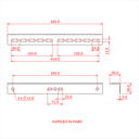 Equerre 445mm, 150-300mm, pour poulie etc. (la paire), CMU 150kg