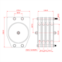 Poulie standard 150mm (quadruple rainure) (pour corde)