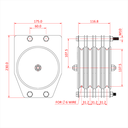 Poulie standard 150mm (quadruple rainure) (pour câble)