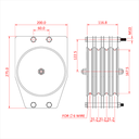 Poulie standard 180mm (quadruple rainure) (pour câble)