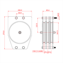 Poulie standard 180mm (triple rainure) (pour câble)