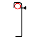 Crochet long pour tube de 48-51mm (225mm jusqu'à l'axe) CMU 40kg, noir