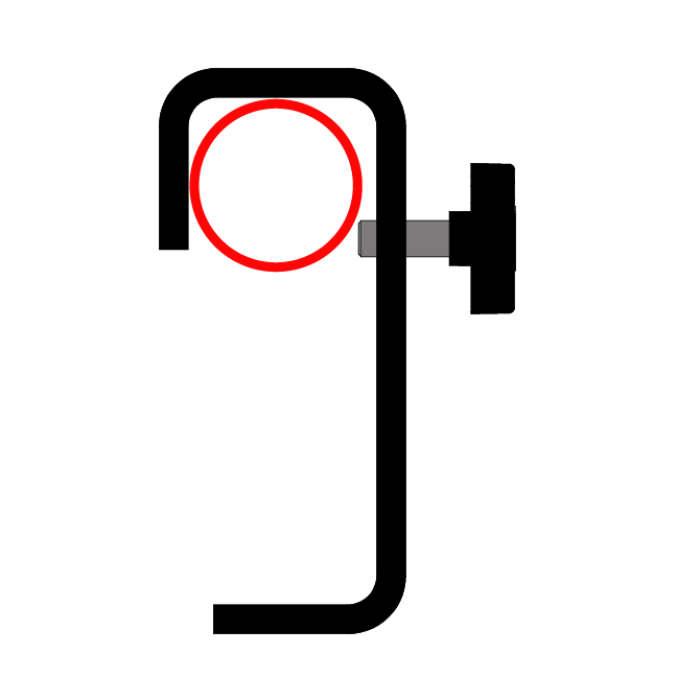 Crochet charge lourde pour tube de 48-51mm, CMU 150kg