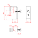 Crochet charge lourde pour tube de 60-75mm, CMU 150kg