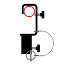 Crochet TV avec récepteur spigot 28mm pour tube de 48-51mm, CMU 150kg