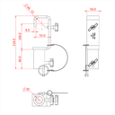 Crochet TV avec récepteur spigot 28mm pour tube de 48-51mm, CMU 150kg, noir