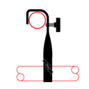 Double crochet vrillé 90° pour tubes de 48-51mm (entraxe 450mm), CMU 40kg