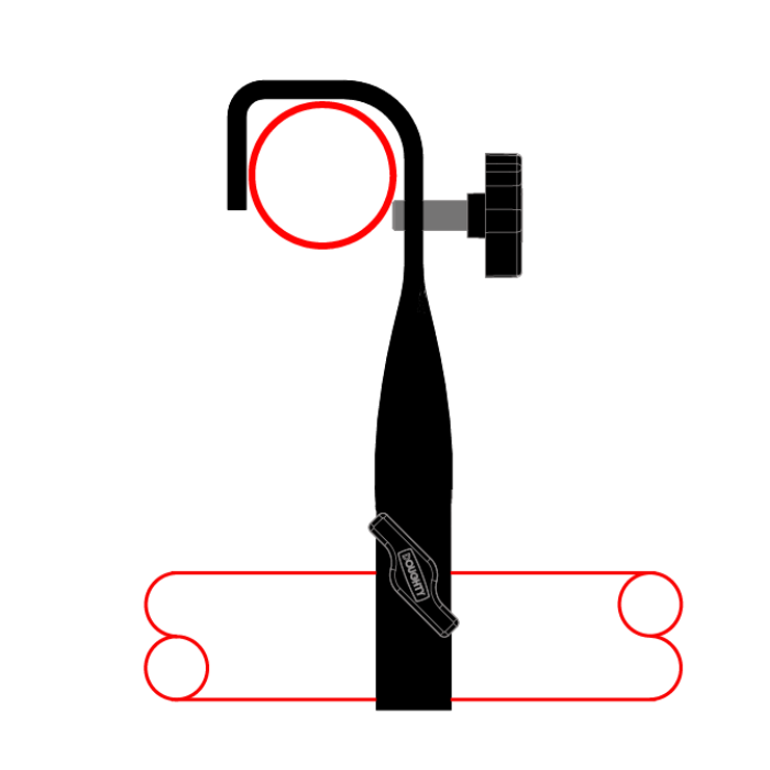 Double crochet vrillé 90° pour tubes de 48-51mm (entraxe 600mm), CMU 40kg