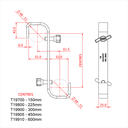 Double crochet vrillé 180° pour tubes de 48-51mm (entraxe 450mm), CMU 40kg
