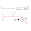Bras de force acier pour tube de 48mm, vrillé, CMU 12kg