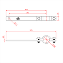 Bras de force acier pour tube de 48mm, droit, CMU 12kg