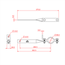 Bras de force acier pour tube de 48mm, vrillé avec point de sécurité, CMU 12kg