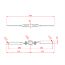 Double bras de force acier pour tube de 48mm, CMU 12kg 
