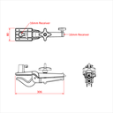 Pince LARGE GAFFER avec 2 récepteurs pour spigot 16mm