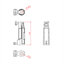 Récepteur pour 1 spigot 16mm et 1spigot 28mm