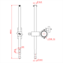 Bras rallonge 400cm pour spigot 16mm avec collier charge super légère (T5812501), CMU 10kg, noir