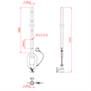Bras tombant ajustable en tube de 28mm avec récepteur pour spigot 28mm, 100cm, noir