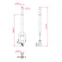 Bras "tombant" avec récepteur 29mm et spigot 28mm, 100cm, CMU 100kg