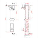 Rallonge de 135mm pour spigot 28mm 