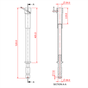 Rallonge de 405mm pour spigot 28mm 