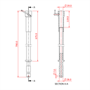 Rallonge de 675mm pour spigot 28mm 