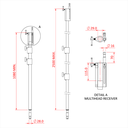 Rallonge pour spigot 28mm 108-250cm, noir