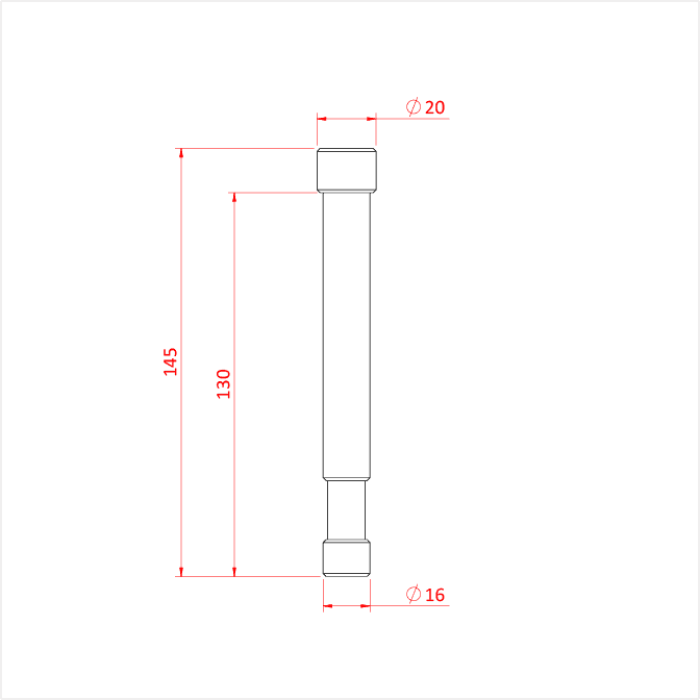 Spigot 16mm de 150mm avec collier de sécurité