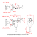 Tête de pression LARGE 115mm avec spigot de 28mm, noir