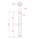 Spigot GRIP 16mm sur 16mm, aluminium