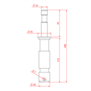 Spigot 28mm sur spigot 16mm long, acier