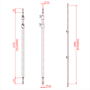 Barre 2 sections avec spigot 16 et 28mm, 1'270-3'000mm, gamme Shadow, noir 