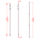 Barre 2 sections avec spigot 16 et 28mm, 1'780-4'520mm, gamme Shadow, noir 