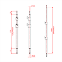 Barre 2 sections avec spigot 16 et 28mm, 770-1'500mm, gamme Shadow, noir 