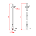 Bras d'extension 1'309-2'220mm de tube 48-51mm sur récepteur spigot 28mm avec collier pour tube 48-51mm positionnable, CMU 100kg