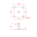 Plaque de montage 100x100mm avec spigot enclenchement 16mm