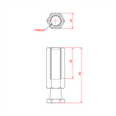 Spigot enclenchement 16mm avec pas de vis M10 x 30mm