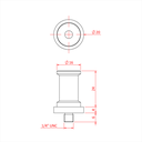 Spigot enclenchement 16mm sur spigot UNC 1/4" UNC