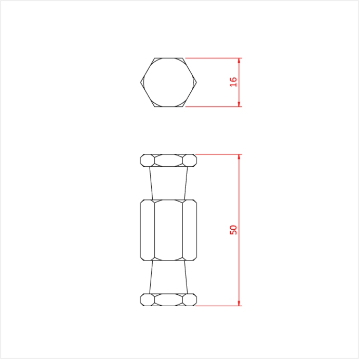 Spigot enclenchement 16mm sur spigot enclenchement 16mm