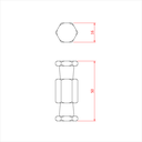 Spigot enclenchement 16mm sur spigot enclenchement 16mm