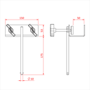 Pince pour cadre de 50mm avec goupille de 10mm