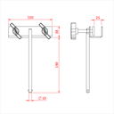 Pince pour cadre de 25mm avec goupille de 10mm