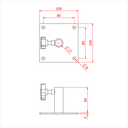 Plaque mural BABY 100x100mm avec récepteur spigot 16mm