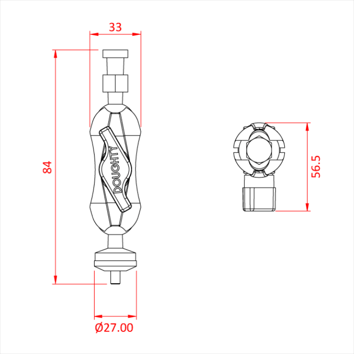 SUPER KNUCKLE bras articulé pour SUPACLAMP, CMU 5kg, noir