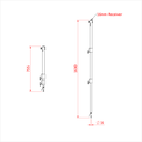 Perche charge légère 3 sections 755-1'630mm avec spigot 16mm et récepteur pour spigot 16mm, CMU 10kg, noir