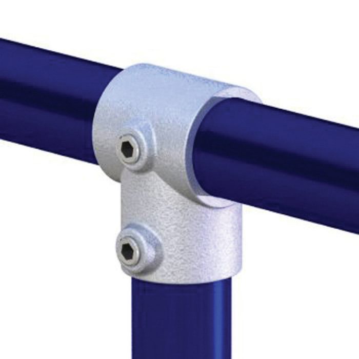 T de serrage court galvanisé pour tubes de 48mm