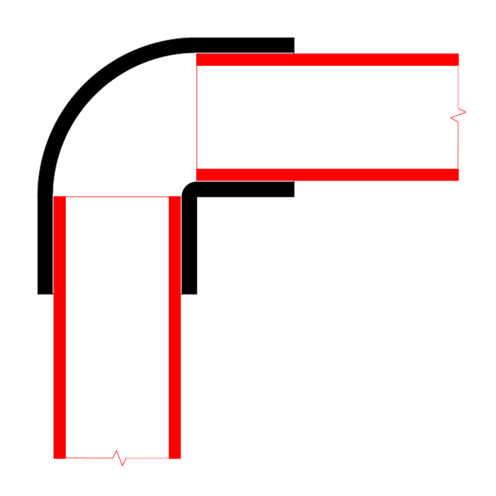 Coude 90° galvanisé pour tubes de 48mm, noir