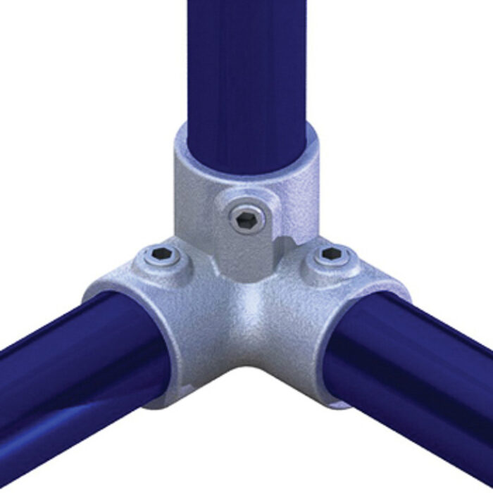 Coude de serrage 3-voies galvanisé pour tubes de 48mm